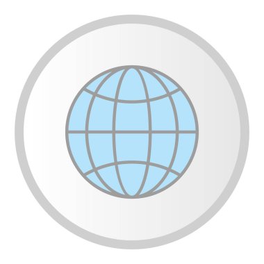 Küre Vektörü Dolu Çember Simgesi Tasarımı