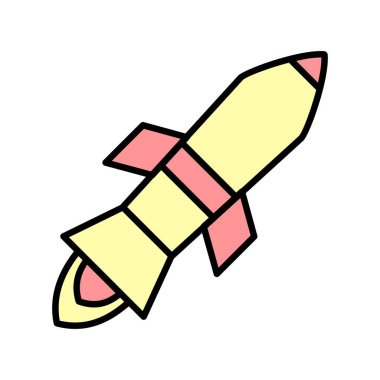 Kozmonotik Vektör Satırı Simge Tasarımı Dolduruldu