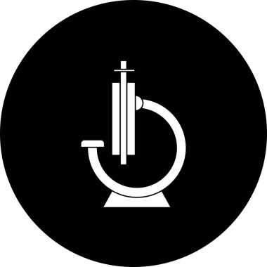 Mikroskop Vektör Satırı Glyph Ters Simge Tasarımı