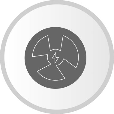  Neclear Enerji Vektör Satırı Kabartma Çemberi Simge Tasarımı