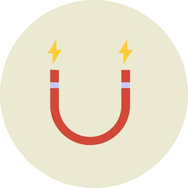  Manyetizma Vektör Satırı Düz Çember Simge Tasarımı