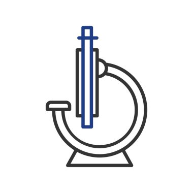  Mikroskop Vektör Satırı İki Renk Simgesi Tasarımı