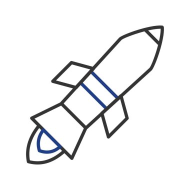  Kozmonotik Vektör Satırı İki Renk Simgesi Tasarımı