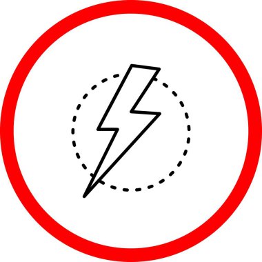 Elektrik Enerji Vektörü İmza Çemberi Simgesi Tasarımı