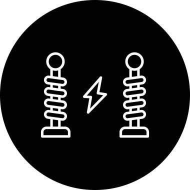 Tesla Vektör Satırı Ters Döndürülmüş Simge Tasarımı