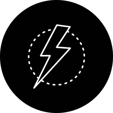 Elektrik Enerji Vektör Hattı Ters Döndürülmüş Simge Tasarımı
