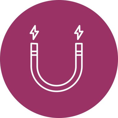 Manyetizma Vektör Satırı Çok Renkli Simge Tasarımı