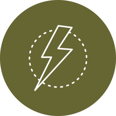 Elektrik Enerji Vektör Hattı Çok Renkli Simge Tasarımı