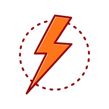 Kaydırılmış Simge Tasarımı Doldurulmuş Elektrik Enerji Vektör Satırı