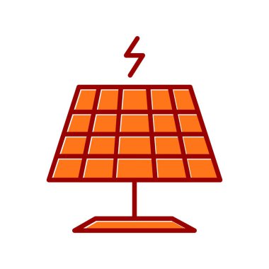 Kaydırılmış Simge Tasarımı Doldurulmuş Güneş Enerjisi Vektör Satırı