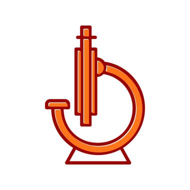 Kaymış Simge Tasarımı Doldurulmuş Mikroskop Vektör Satırı