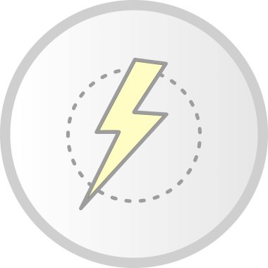 Elektrik Enerji Vektör Satırı Dolu Çember Simgesi Tasarımı