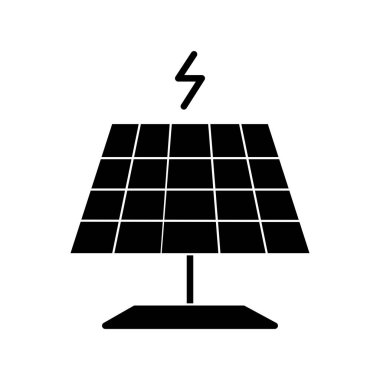 Güneş Enerjisi Vektör Çizgisi Glyph Simgesi Tasarımı