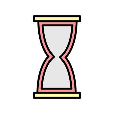 Kum Saati Vektör Satırı Simge Tasarımı Dolduruldu