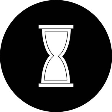 Kum Saati Vektörü Kabartması Ters Döndürülmüş Simge Tasarımı