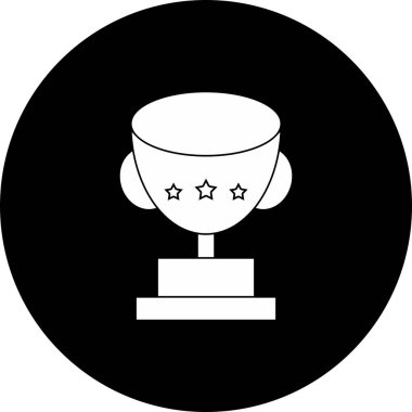 Kadeh Vektör Kabartması Tersine Çevrilmiş Simge Tasarımı