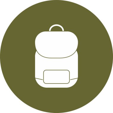 Sırt Çantası Vektör Kabartma Çemberi Çok Renkli Simge Tasarımı