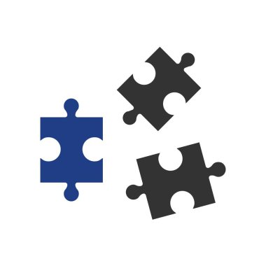  Bulmaca Vektörü Kabartması İki Renk Simgesi Tasarımı