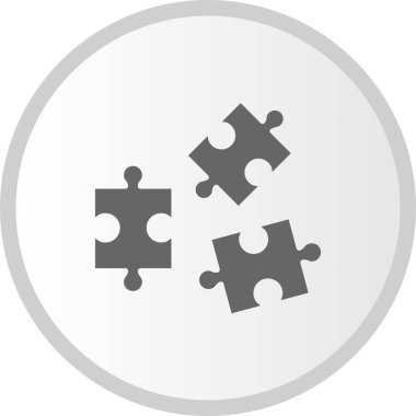 Bulmaca Vektörü Kabartma Çemberi Simge Tasarımı