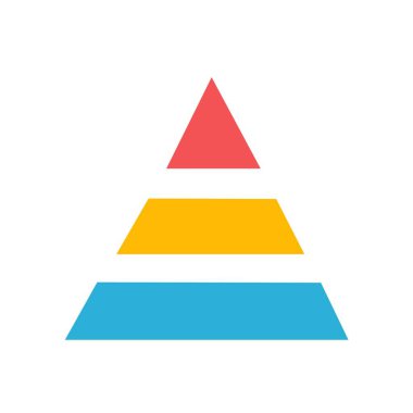 Piramit Vektörü Düz Simge Tasarımı