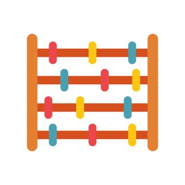 Abaküs Vektörü Düz Simge Tasarımı