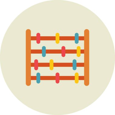 Abaküs Vektörü Düz Çember Simge Tasarımı