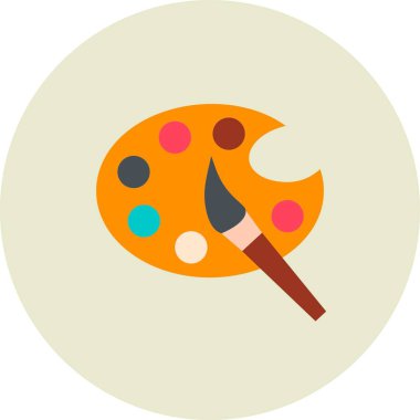  Sanatsal Vektör Düz Çember Simge Tasarımı