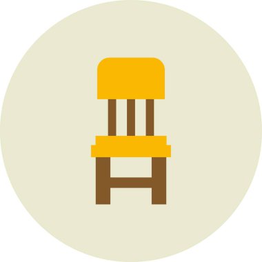  Çocuk Sandalyesi Vektör Düz Çember Simge Tasarımı