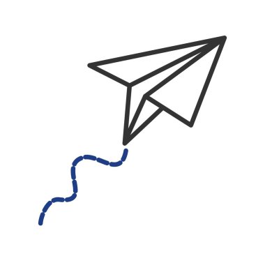 Kağıt Düzlem Vektör Satırı İki Renk Simgesi Tasarımı