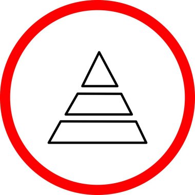  Piramit Vektör Satırı İşaret Çemberi Simgesi Tasarımı