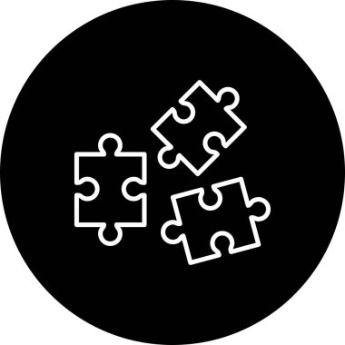  Bulmaca Vektör Satırı Ters Simge Tasarımı