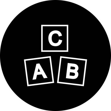 Anaokulu Blok Vektör Satırı Ters Simge Tasarımı