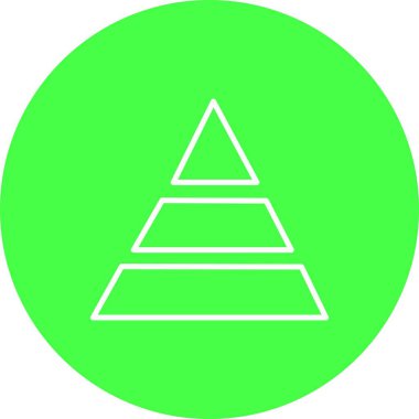  Piramit Vektör Satırı Çok Renkli Simge Tasarımı