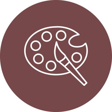 Sanatsal Vektör Satırı Çok Renkli Simge Tasarımı