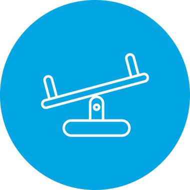  Seasaw Vektör Satırı Çok Renkli Simge Tasarımı