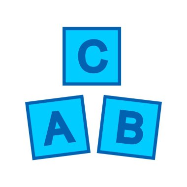 Okul Öncesi Blok Vektör Satırı Bluetone Simgesi Tasarımı