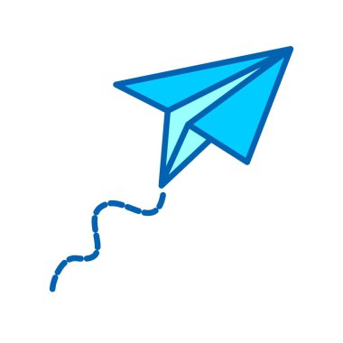  Kağıt Düzlem Vektör Satırı Bluetone Simgesi Tasarımı