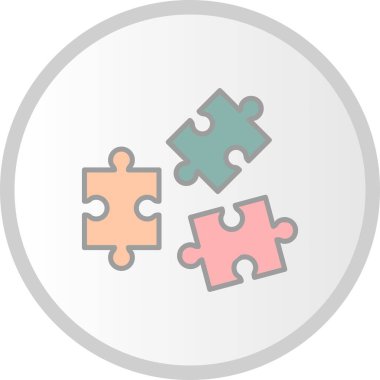  Bulmaca Vektör Satırı Dolu Çember Simgesi Tasarımı