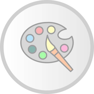  Sanatsal Vektör Satırı Dolu Çember Simgesi Tasarımı