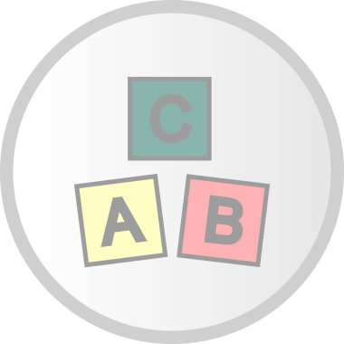 Anaokulu Blok Vektör Satırı Dolu Çember Simgesi Tasarımı