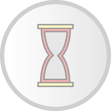  Kum Saati Vektör Satırı Dolu Çember Simgesi Tasarımı