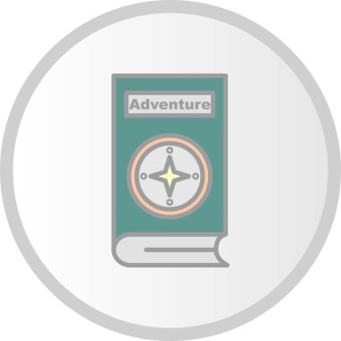  Macera Vektörü Satırı Dolu Çember Simgesi Tasarımı