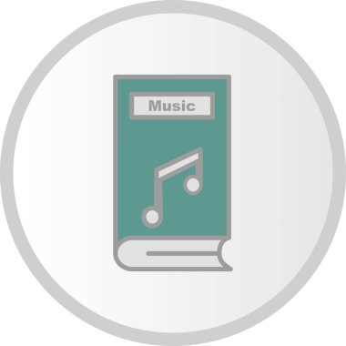  Müzik Vektörü Satırı Dolu Çember Simgesi Tasarımı