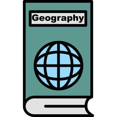 Coğrafya Vektör Satırı Doldurulmuş Simge Tasarımı