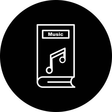 Müzik Vektörü Satırı Tersine Çevrilmiş Simge Tasarımı