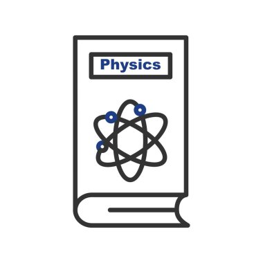 Fizik Vektörü Satırı İki Renk Simgesi Tasarımı