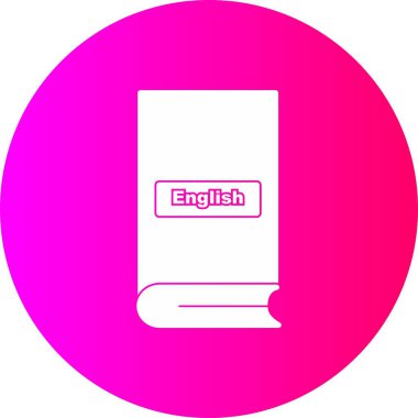 İngilizce Vektör Kabartma Çemberi Gradyan Simgesi Tasarımı