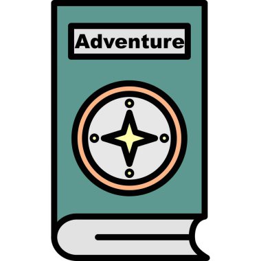 Macera Vektörü Satırı Simge Tasarımı Dolduruldu