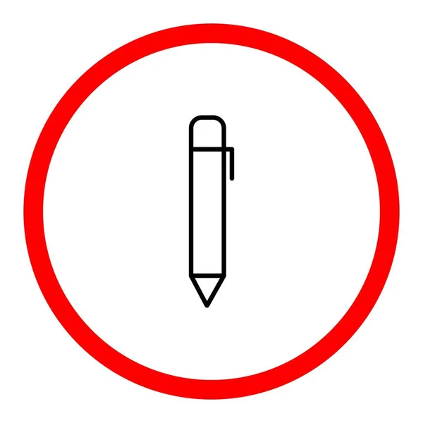 Stift Vector Line Sign Circle Icon Desig — Stockvektor