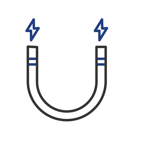 Magnetismo Vettore Linea Due Colori Icona Desig — Vettoriale Stock